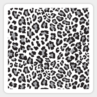 Black, White and Grey Leopard Print Sticker